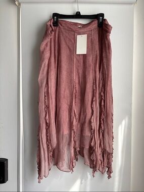 Soft Surroundings Dusty Rose Asymmetrical Layered Skirt